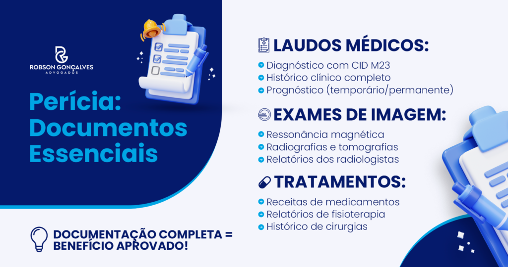 documentos perícia do inss para problema no joelho