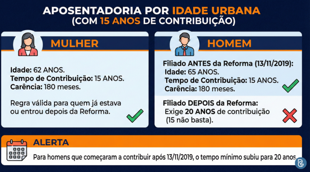 15 anos de tempo de contribuição, como se aposentar?