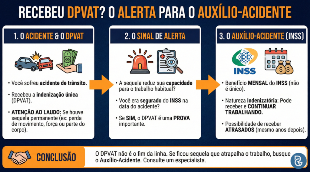 Recebeu DPVAT? Você pode receber o Auxílio-acidente