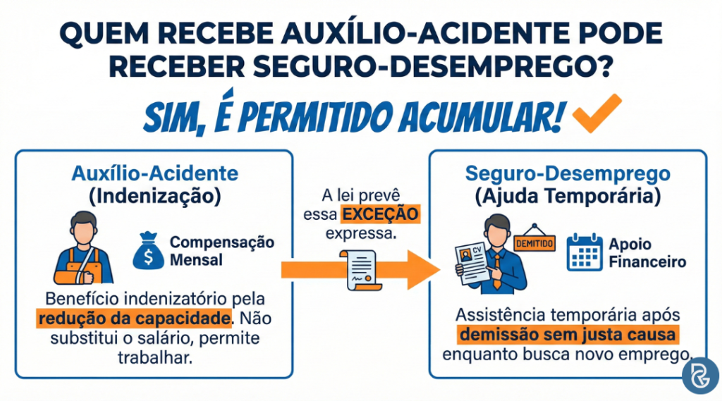 Quem recebe auxílio acidente pode receber seguro desemprego?