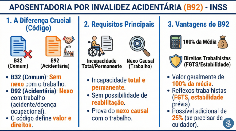 Aposentadoria por invalidez acidentária (B92): quem tem direito, valor ...