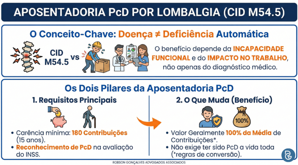 Aposentadoria PcD por lombalgia