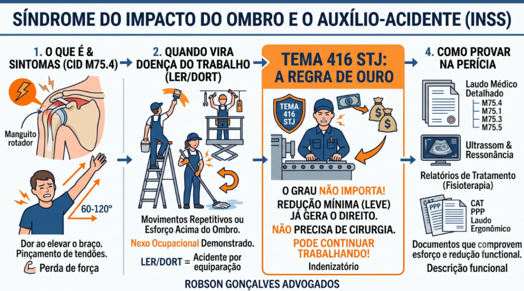 Síndrome do impacto do ombro dá direito a auxílio-acidente do INSS?