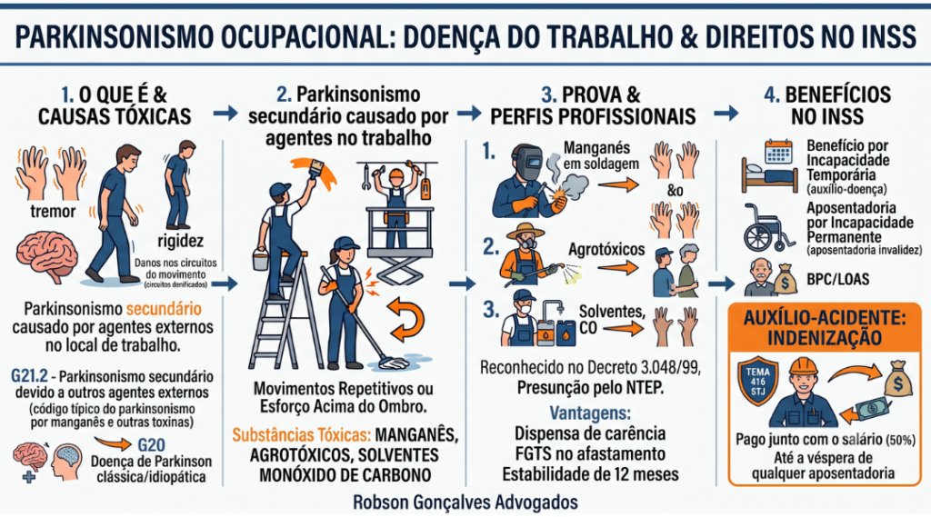 Parkinsonismo ocupacional: o INSS reconhece como doença do trabalho?