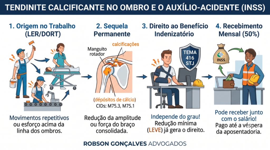 Tendinite calcificante do ombro dá direito a auxílio-acidente